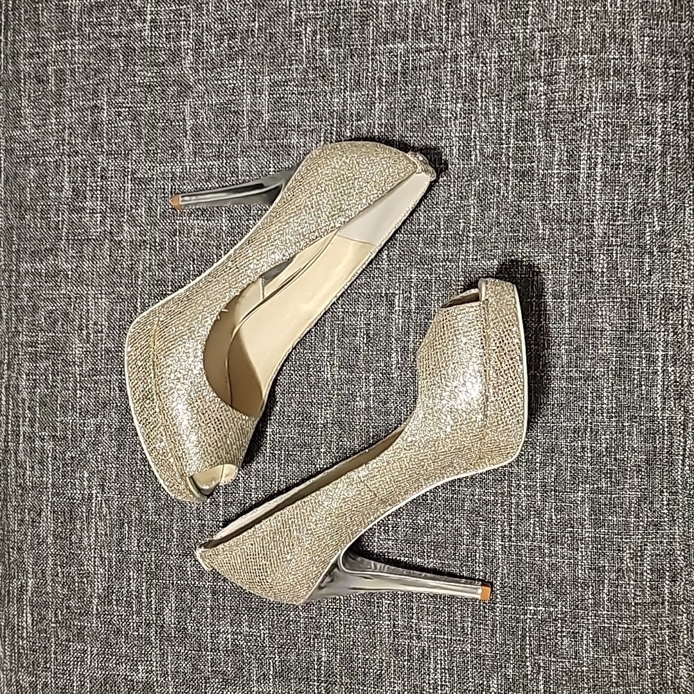 Michael Kors Silver Glitter Heels